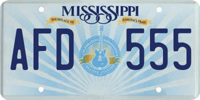 MS license plate AFD555