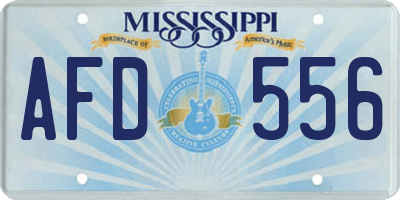 MS license plate AFD556