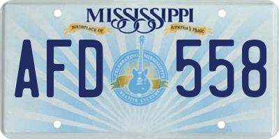 MS license plate AFD558