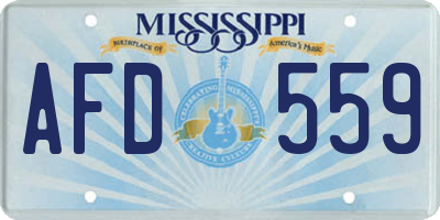 MS license plate AFD559