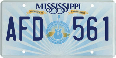 MS license plate AFD561