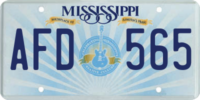MS license plate AFD565