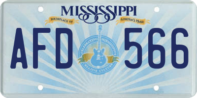 MS license plate AFD566