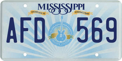 MS license plate AFD569