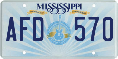 MS license plate AFD570