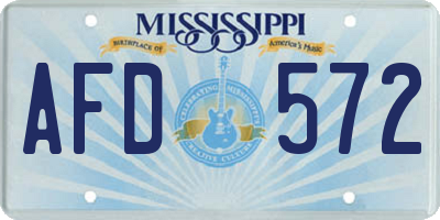 MS license plate AFD572