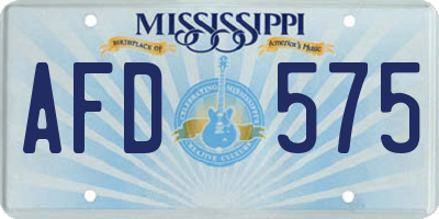 MS license plate AFD575