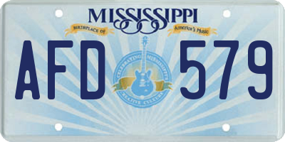 MS license plate AFD579