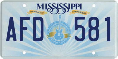 MS license plate AFD581