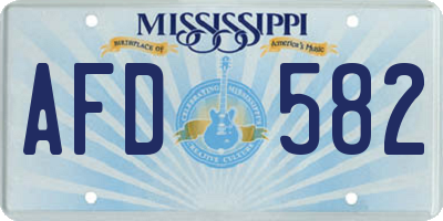 MS license plate AFD582