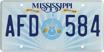 MS license plate AFD584