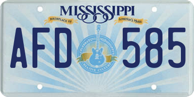 MS license plate AFD585