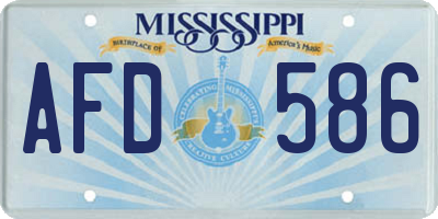 MS license plate AFD586