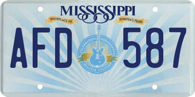 MS license plate AFD587