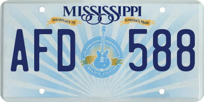 MS license plate AFD588