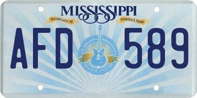 MS license plate AFD589