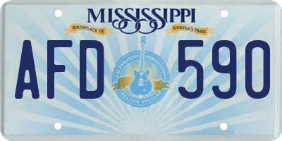 MS license plate AFD590