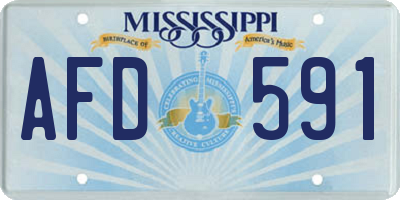 MS license plate AFD591