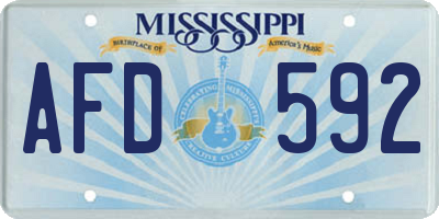 MS license plate AFD592