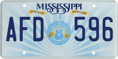 MS license plate AFD596