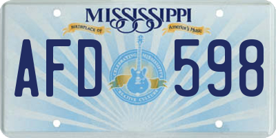 MS license plate AFD598