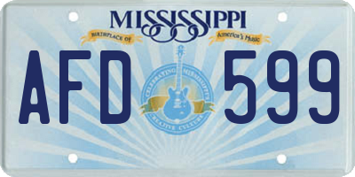 MS license plate AFD599