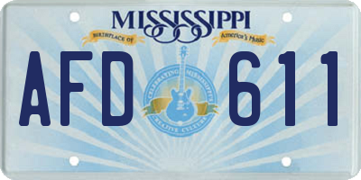 MS license plate AFD611