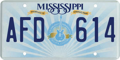 MS license plate AFD614
