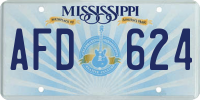 MS license plate AFD624