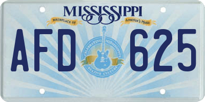 MS license plate AFD625