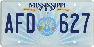 MS license plate AFD627