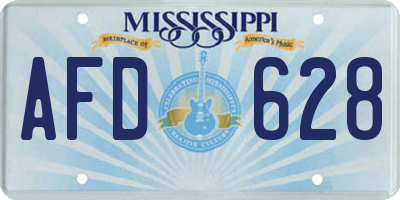 MS license plate AFD628