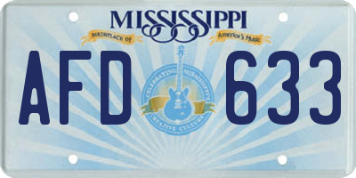 MS license plate AFD633