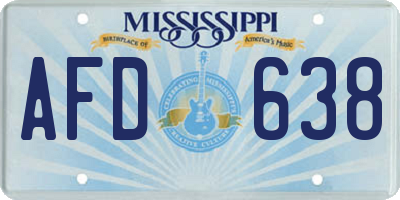 MS license plate AFD638