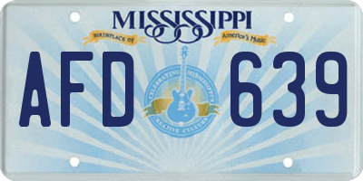 MS license plate AFD639