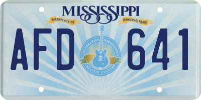 MS license plate AFD641