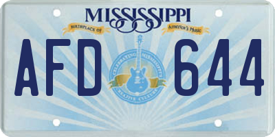MS license plate AFD644