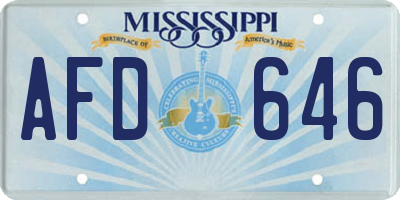 MS license plate AFD646