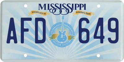 MS license plate AFD649