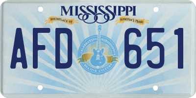 MS license plate AFD651