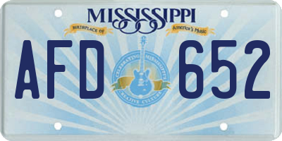 MS license plate AFD652