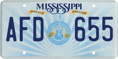 MS license plate AFD655
