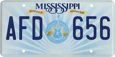 MS license plate AFD656