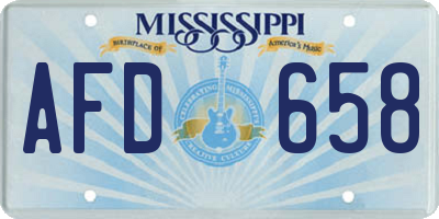 MS license plate AFD658