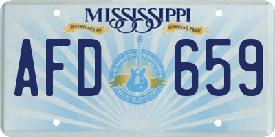MS license plate AFD659
