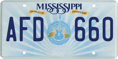 MS license plate AFD660