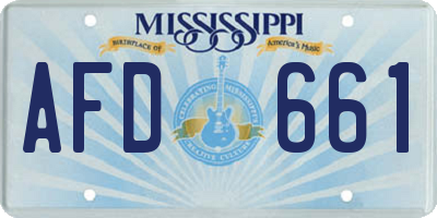 MS license plate AFD661