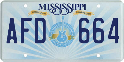 MS license plate AFD664