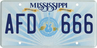 MS license plate AFD666