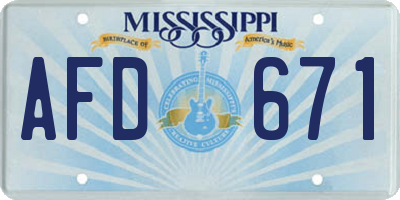 MS license plate AFD671